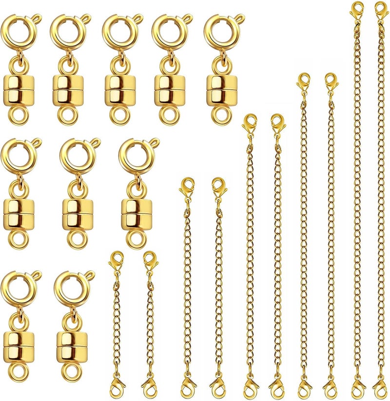 Evnlo Necklace Extender and Magnetic Necklace Clasp,Gold Chain Extenders for Necklaces Bracelet Jewelry - Image 1